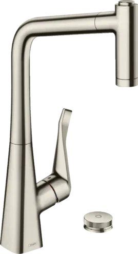 Змішувач для кухні Hansgrohe Metris Select M71 сталь 73806800 з висувною лійкою