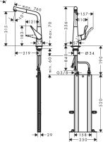 Смеситель для кухни Hansgrohe Metris M71 сталь 73812800