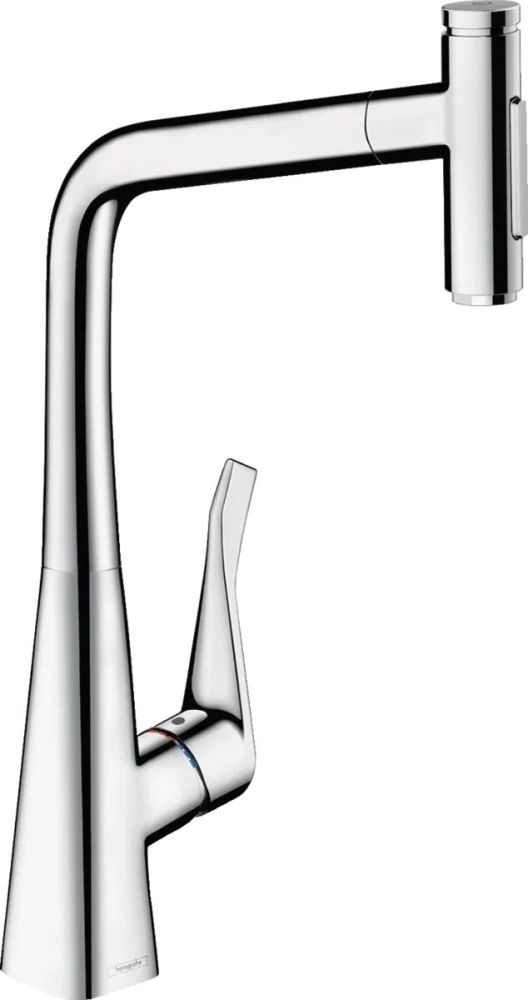 Змішувач для кухні Hansgrohe Metris M71 хром 73816000 з висувною лійкою