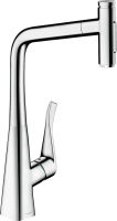 Змішувач для кухні Hansgrohe Metris M71 хром 73816000 з висувною лійкою