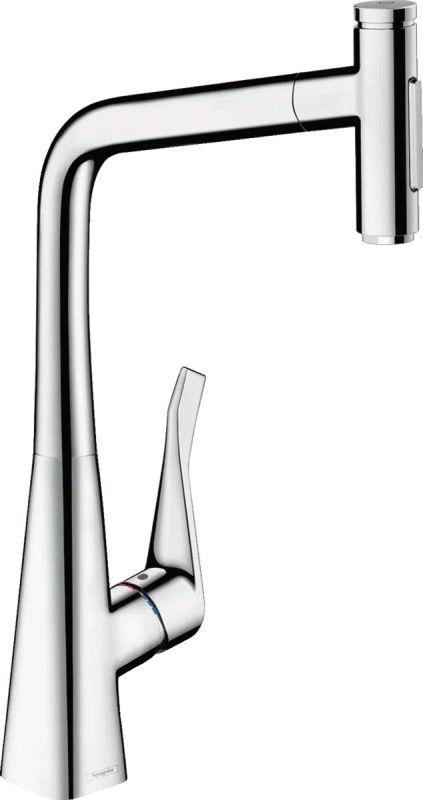 Змішувач для кухні Hansgrohe Metris M71 хром 73816000 з висувною лійкою