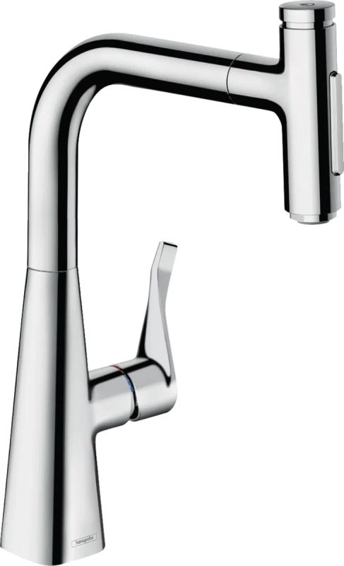 Змішувач для кухні Hansgrohe Metris Select M71 хром 73817000 з висувною лійкою