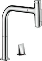 Змішувач для кухні Hansgrohe Metris хром 73818000 з висувною лійкою