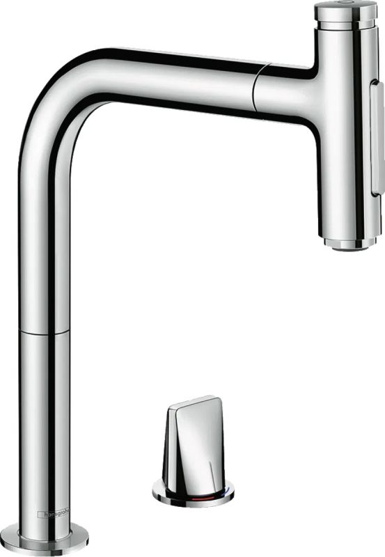 Змішувач для кухні Hansgrohe Metris хром 73818000 з висувною лійкою
