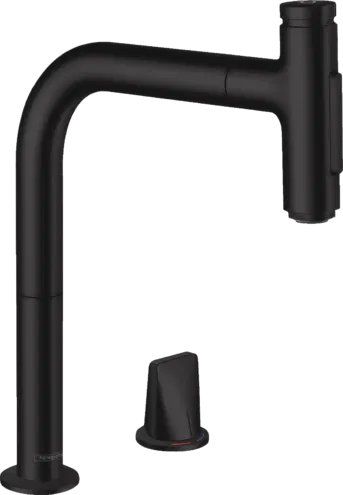 Змішувач для кухні Hansgrohe Metris Select M71 чорний матовий 73818670 з висувною лійкою