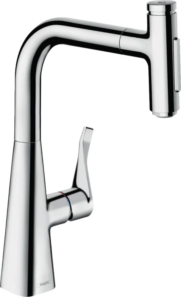 Змішувач для кухні Hansgrohe Metris Select M71 хром 73822000 з висувною лійкою
