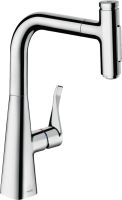 Змішувач для кухні Hansgrohe Metris Select M71 хром 73822000 з висувною лійкою