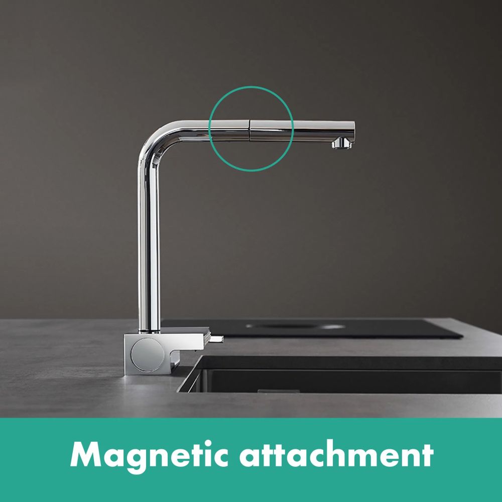 Змішувач для кухні Hansgrohe Aquno Select M81 чорний матовий 73830670 з висувною лійкою