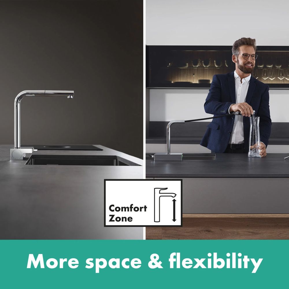 Змішувач для кухні Hansgrohe Aquno Select M81 чорний матовий 73830670 з висувною лійкою