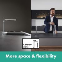 Змішувач для кухні Hansgrohe Aquno Select M81 чорний матовий 73830670 з висувною лійкою