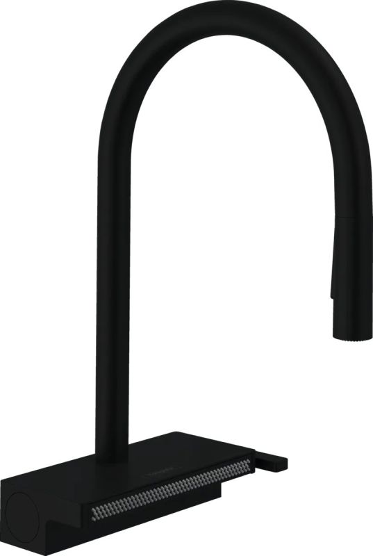 Змішувач для кухні Hansgrohe Aquno Select M81 чорний матовий 73831670 з висувною лійкою