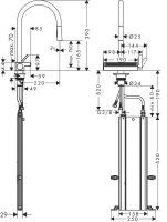 Змішувач для кухні Hansgrohe Aquno Select M81 сталь 73831800 з висувною лійкою
