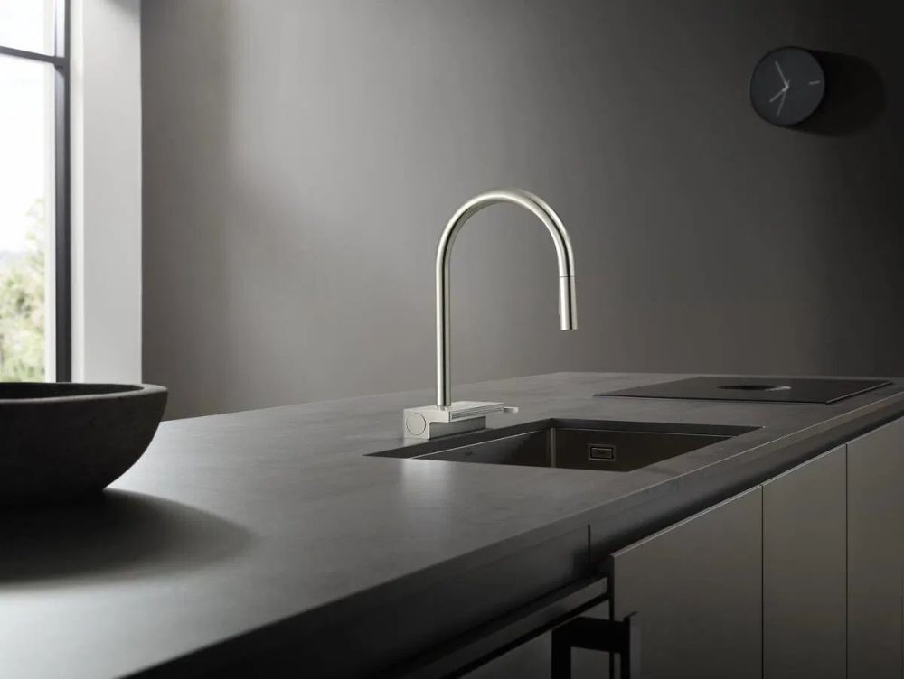 Змішувач для кухні Hansgrohe Aquno Select M81 сталь 73831800 з висувною лійкою