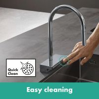 Змішувач для кухні Hansgrohe Aquno Select M81 хром 73837000 з висувною лійкою