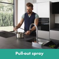 Змішувач для кухні Hansgrohe Aquno Select M81 хром 73837000 з висувною лійкою