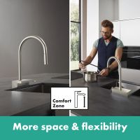 Змішувач для кухні Hansgrohe Aquno Select M81 хром 73837000 з висувною лійкою