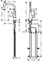 Смеситель для кухни Hansgrohe Talis Select M51 сталь 73867800 с выдвижной лейкой