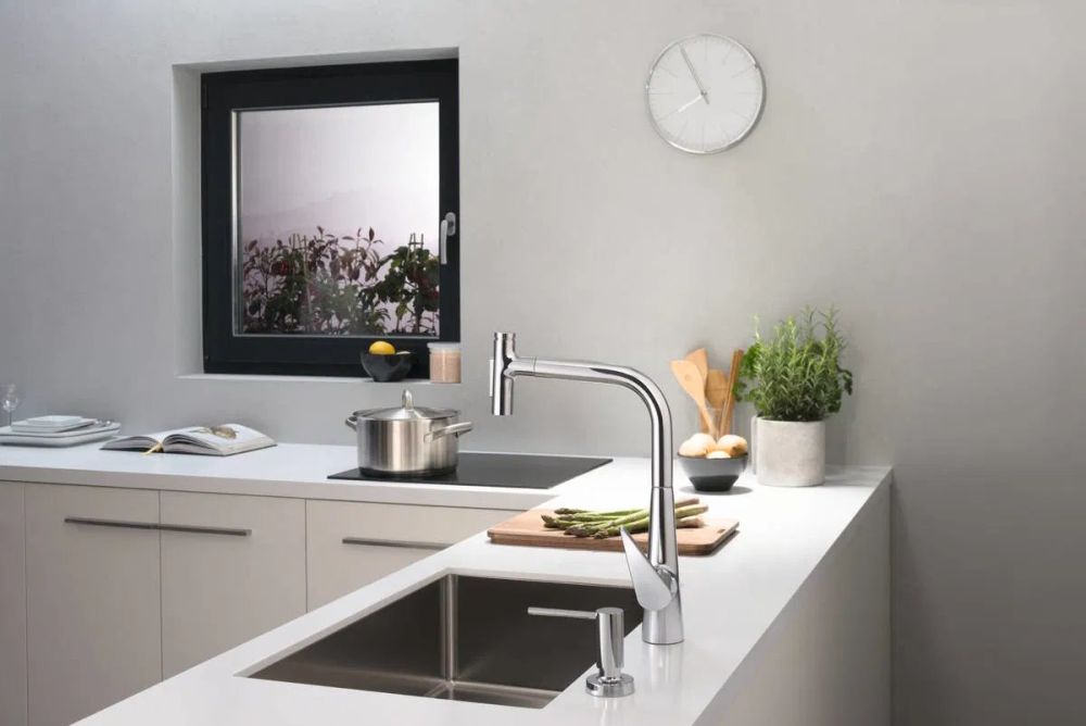 Смеситель для кухни Hansgrohe Talis Select M51 сталь 73867800 с выдвижной лейкой