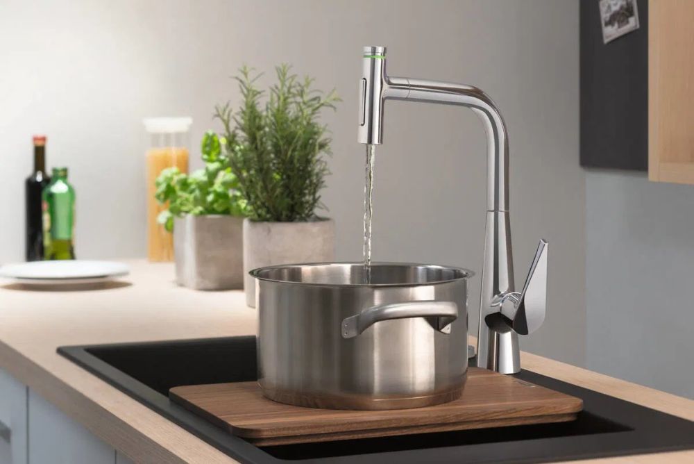 Смеситель для кухни Hansgrohe Talis Select M51 сталь 73867800 с выдвижной лейкой