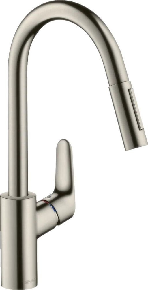 Смеситель для кухни Hansgrohe Focus M41 сталь 73880800 с выдвижной лейкой