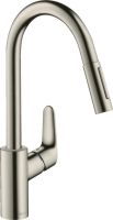 Смеситель для кухни Hansgrohe Focus M41 сталь 73880800 с выдвижной лейкой