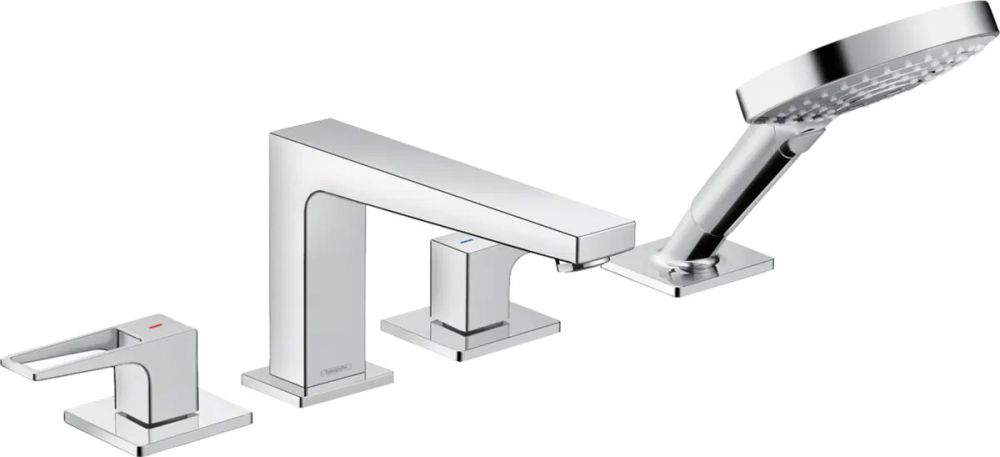 Смеситель на борт ванны Hansgrohe Metropol хром 74552000 с душевым гарнитуром