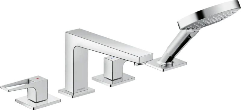 Змішувач на борт ванни Hansgrohe Metropol хром 74552000 з душовим гарнітуром