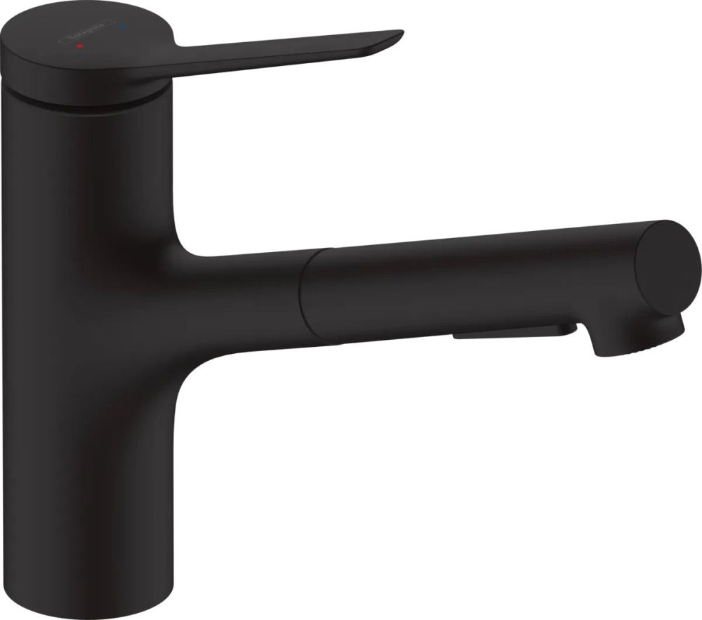Змішувач для кухні Hansgrohe Zesis M33 чорний матовий 74800670 з висувною лійкою