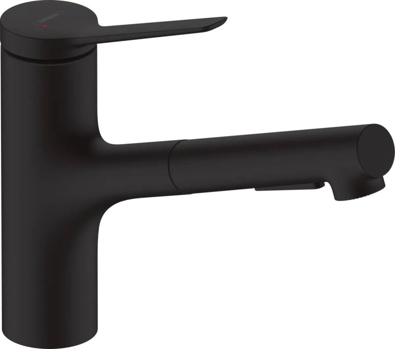 Змішувач для кухні Hansgrohe Zesis M33 чорний матовий 74803670 з висувною лійкою