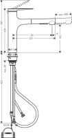 Змішувач для кухні Hansgrohe Zesis M33 чорний матовий 74804670 з висувною лійкою