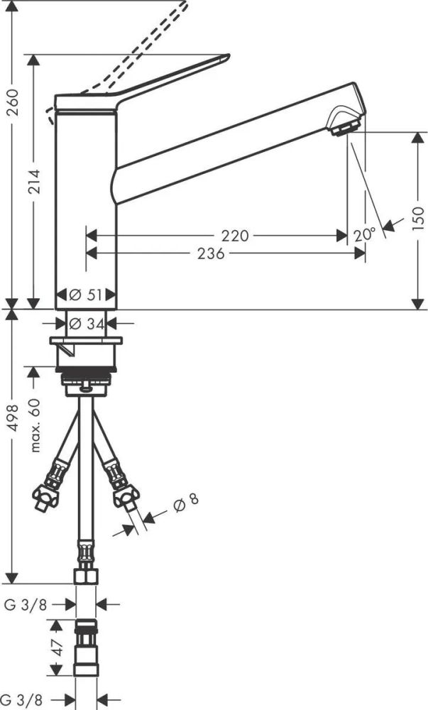 Змішувач для кухні Hansgrohe Zesis M33 хром 74806000
