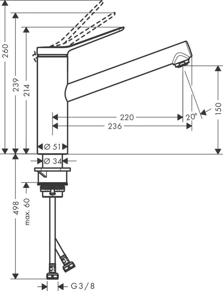 Змішувач для кухні Hansgrohe Zesis M33 хром 74813000
