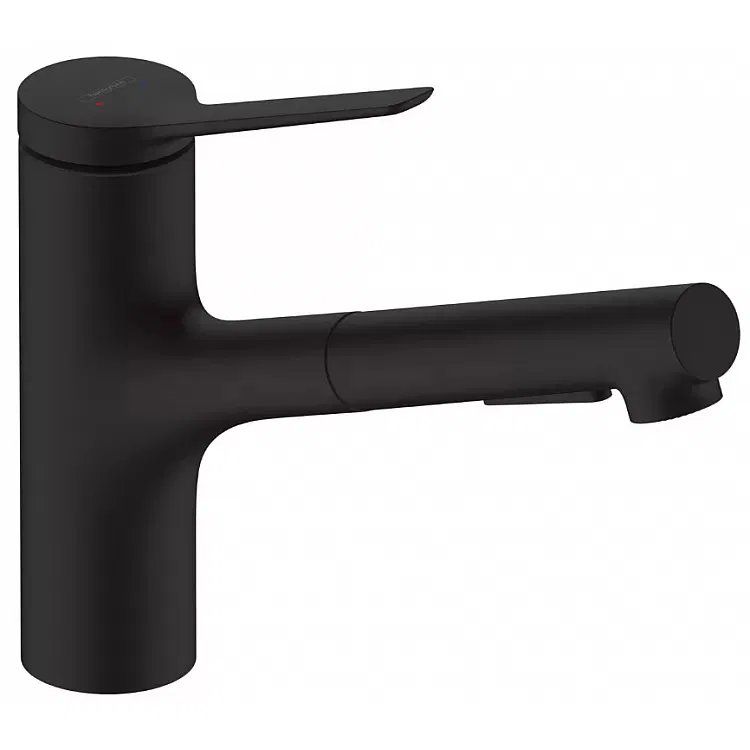 Змішувач для кухні Hansgrohe Zesis M33 чорний 74820670 з висувною лійкою