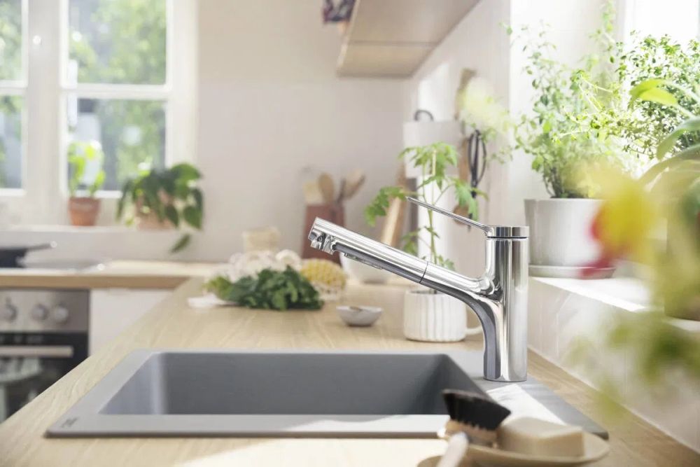 Змішувач для кухні Hansgrohe Zesis M33 хром 74821000 з висувною лійкою