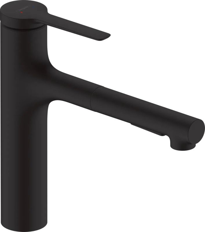 Змішувач для кухні Hansgrohe Zesis M33 чорний 74822670 з висувною лійкою