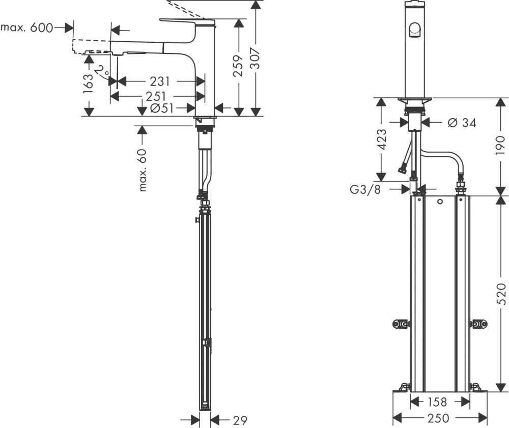 Змішувач для кухні Hansgrohe Zesis M33 сталь 74823800 з висувною лійкою