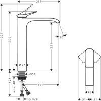 Змішувач для раковини Hansgrohe Vivenis хром 75042000