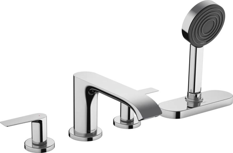 Змішувач на борт ванни Hansgrohe Vivenis хром 75444000 з душовим гарнітуром
