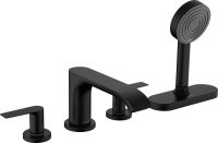 Смеситель на борт ванны Hansgrohe Vivenis черный матовый 75444670 с душевым гарнитуром