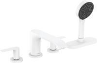 Змішувач на борт ванни Hansgrohe Vivenis білий матовий 75444700 з душовим гарнітуром