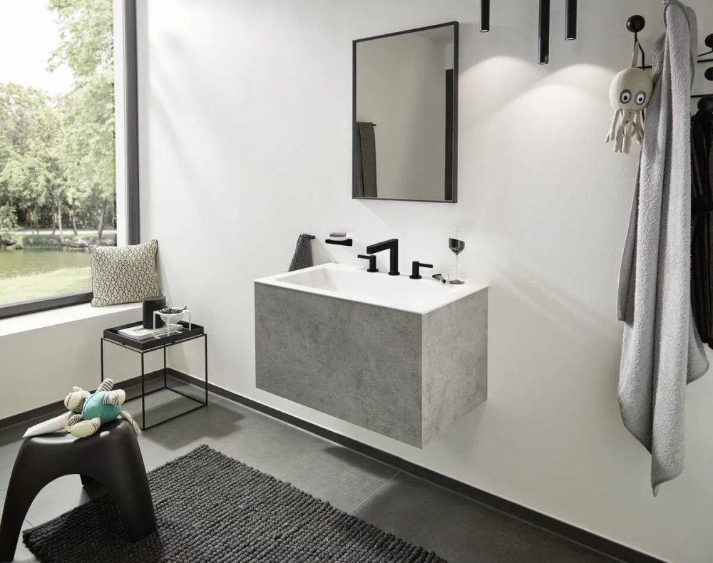 Смеситель для раковины Hansgrohe Finoris черный матовый 76033670