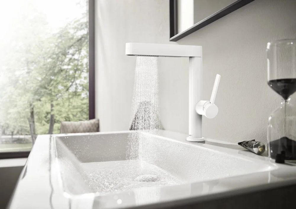 Змішувач для раковини Hansgrohe Finoris білий матовий 76063700 з висувною лійкою