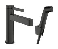 Змішувач для раковини Hansgrohe Finoris чорний матовий хром 76210340 з гігієнічним душем
