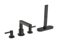 Смеситель на борт ванны Hansgrohe Finoris черный матовый хром 76444340 с душевым гарнитуром