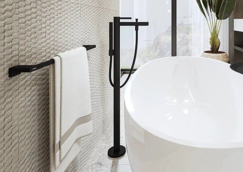 Змішувач для ванни Hansgrohe Finoris чорний матовий 76445670 на підлогу