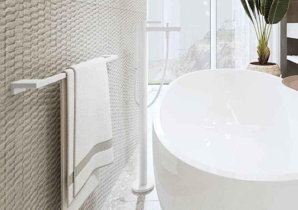 Змішувач для ванни Hansgrohe Finoris білий матовий 76445700 на підлогу