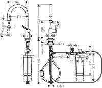 Змішувач для кухні Hansgrohe Aqittura M91 чорний матовий 76801670 під фільтровану воду
