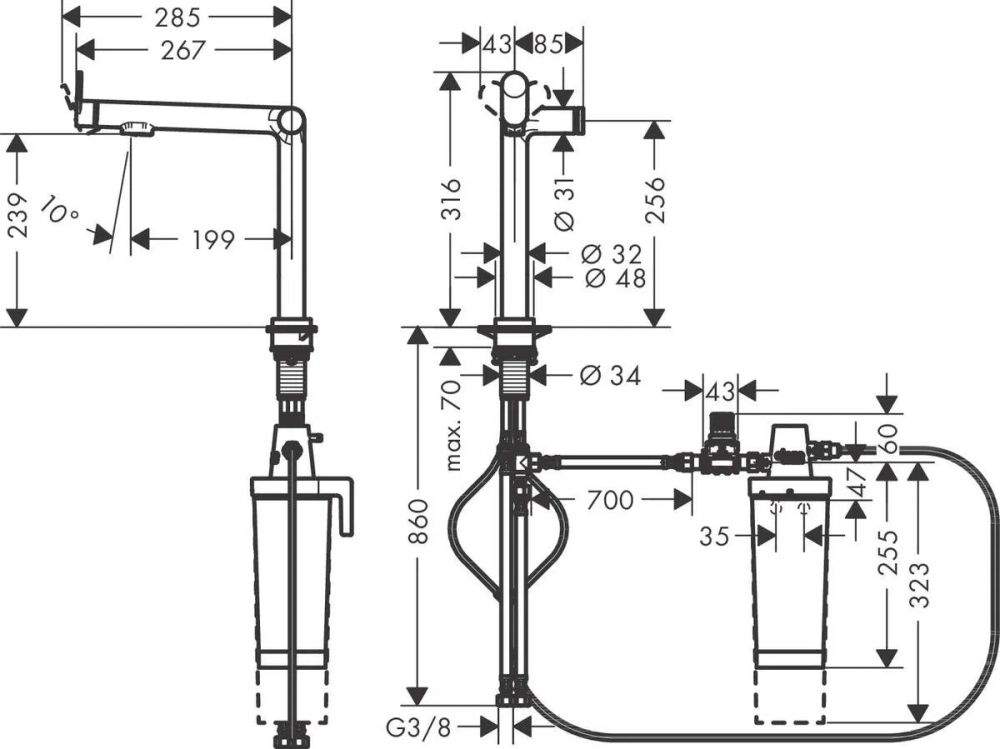 Змішувач для кухні Hansgrohe Aqittura M91 хром 76802000 під фільтровану воду