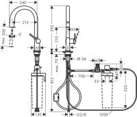 Смеситель для кухни Hansgrohe Aqittura M91 сталь 76803800 под фильтрованную воду