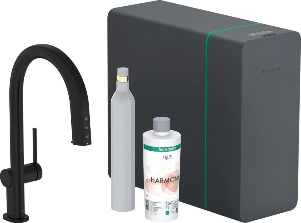 Змішувач для кухні Hansgrohe Aqittura M91 чорний матовий 76806670 під фільтровану воду